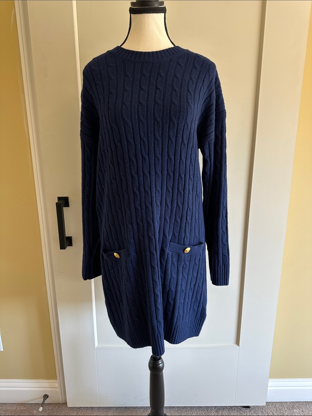 GAP Navy Cable-Knit Sweater Dress